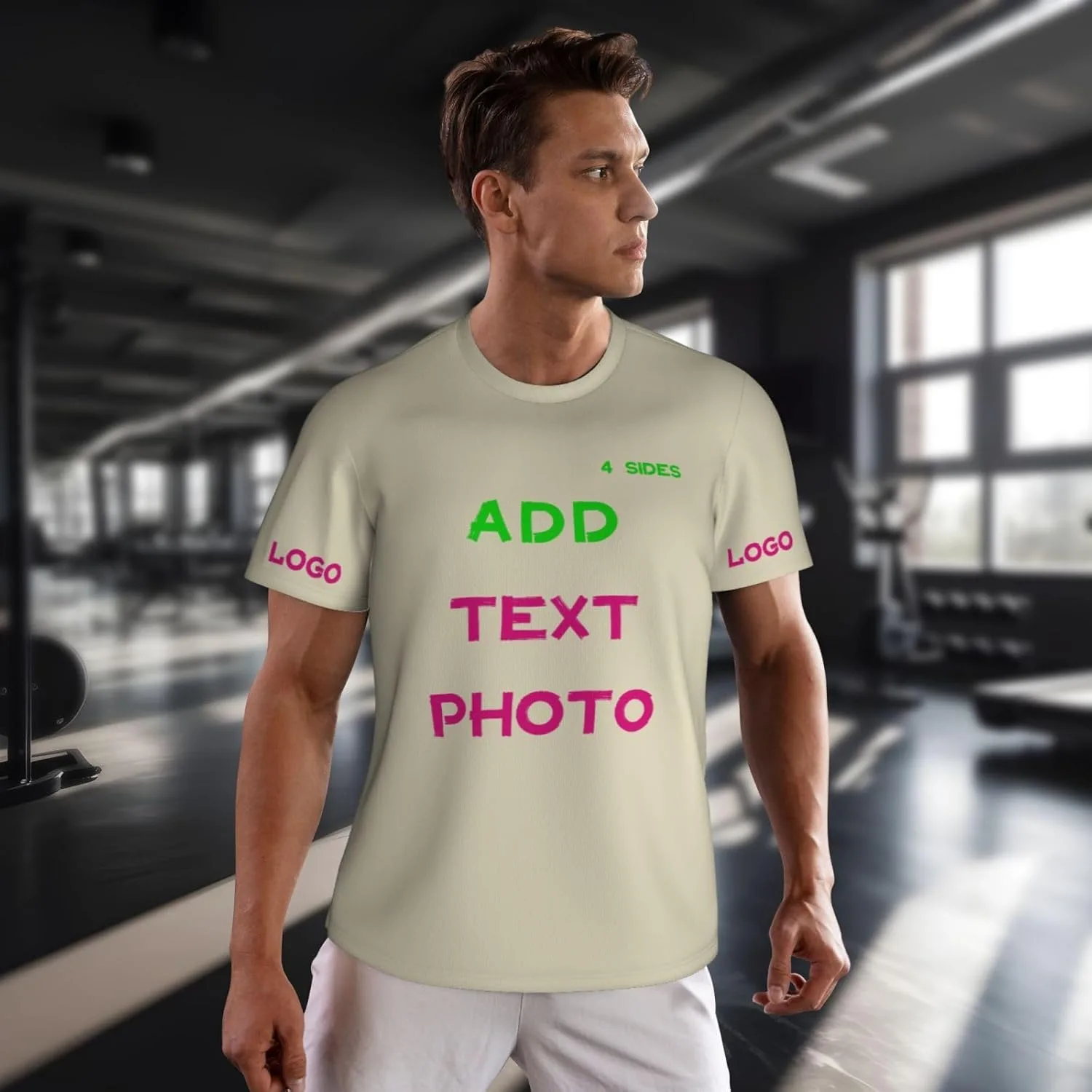 Футболка Custom с принтом на 4 сторонах и логотипом — фото 4