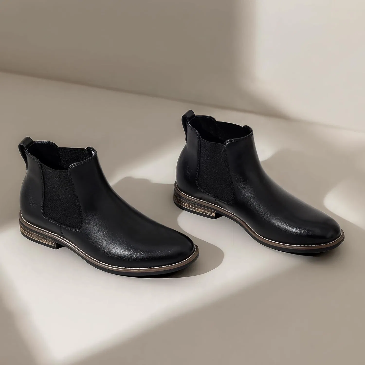 Мужские ботинки челси Bruno Marc, замшевые ботинки до щиколотки, Black Leather — фото 3