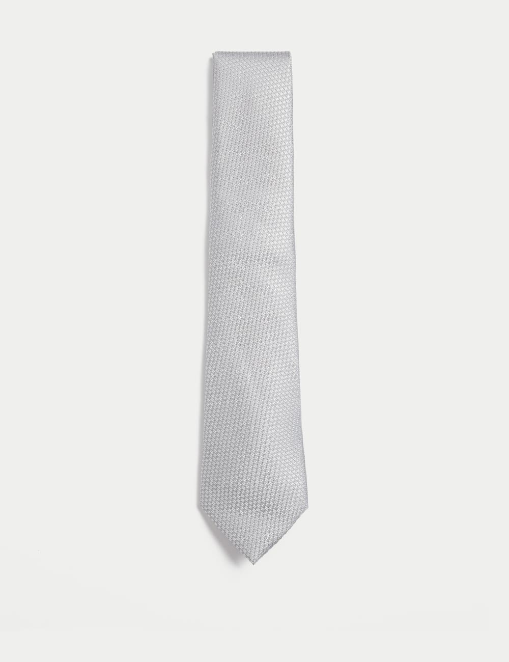 

Галстук из фактурного чистого шелка Marks & Spencer SARTORIAL, светло-серый