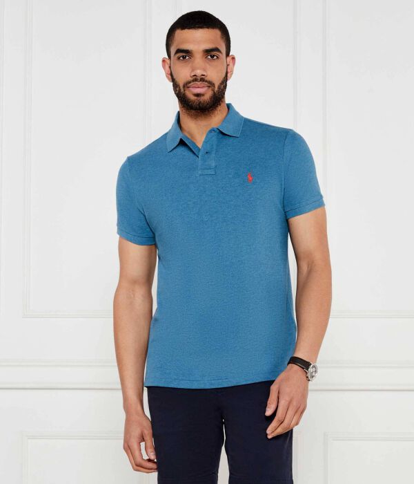 

Рубашка поло Custom slim fit Polo Ralph Lauren, синий