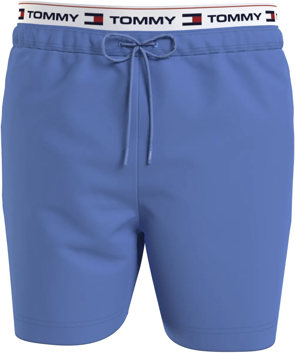 

Купальные шорты Tommy Hilfiger Swimwear "DW MEDIUM DRAWSTRING", с надписью логотипа по всему периметру, цвет Blue Spell