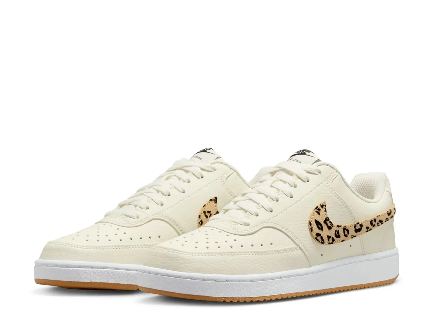 Кроссовки Nike Court Vision Low Next Nature — женские, бежевый с леопардовым принтом — фото 3