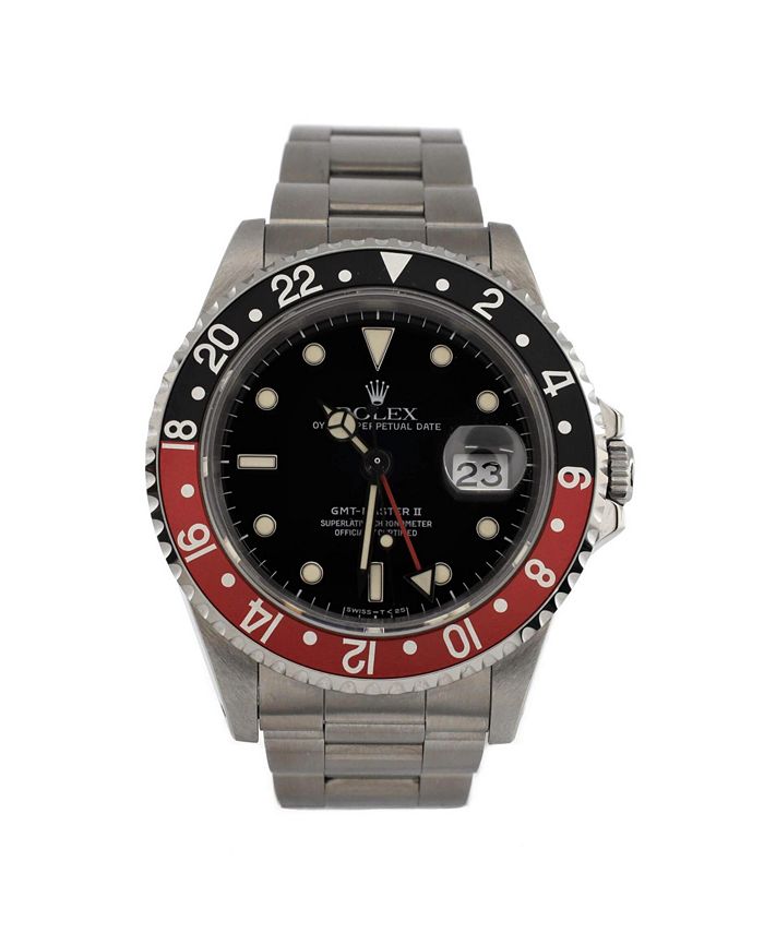 

Часы Oyster Perpetual Date GMT-Master II Coke Automatic из нержавеющей стали 40 мм Pre-Owned Rolex, черный