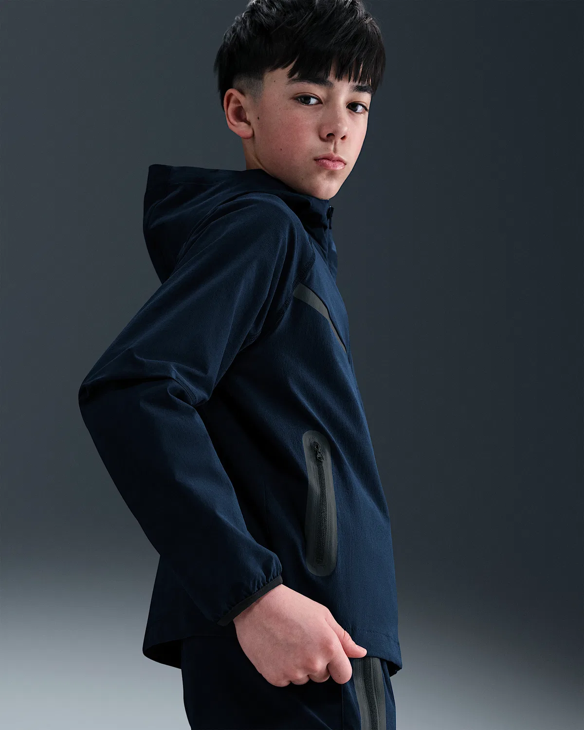 Детская куртка Nike Tech для мальчиков, Obsidian/Obsidian/Black — фото 2