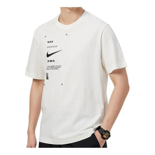 

Футболка Men's Nike Solid Color Logo Round Neck Short Sleeve White T-Shirt, мультиколор