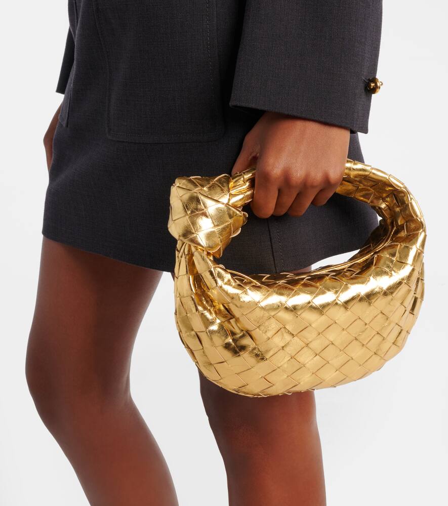 Сумка-тоут Jodie Intrecciato из металлизированной кожи Bottega Veneta, Gold M Brass — фото 2