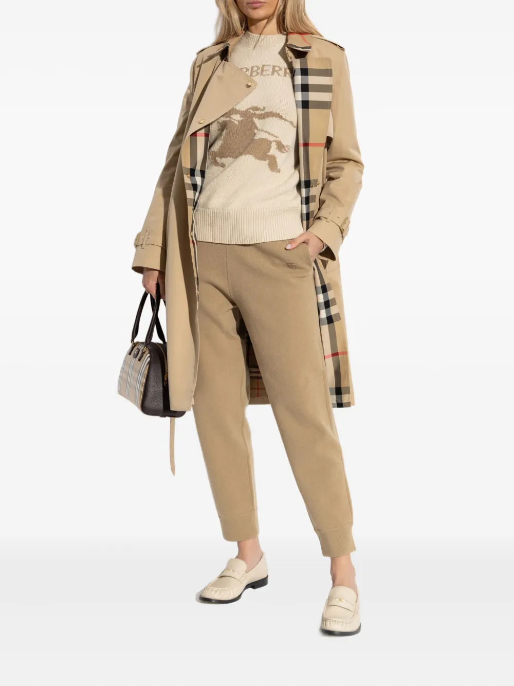 Пальто Burberry, женское, нейтральный, бежевый — фото 2
