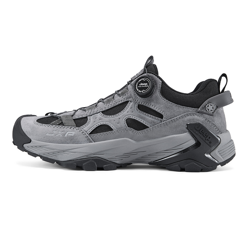 

Текстильные кроссовки для бега мужские Pigskin с амортизацией, устойчивые к истиранию, дышащие, легкие, низкие Jeep, черный серый