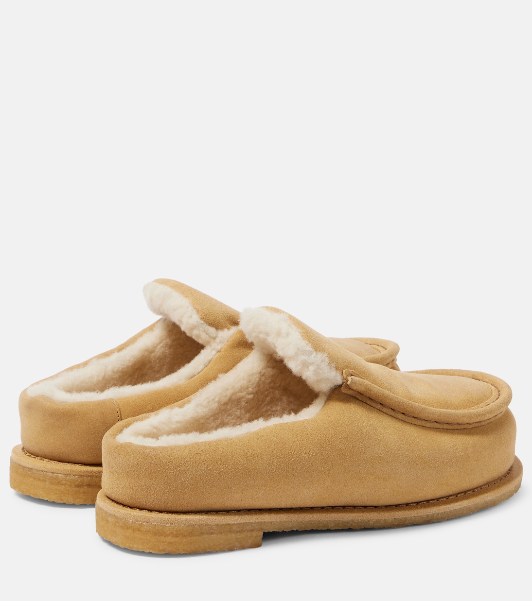 Замшевые мюли с подкладкой из овчины JW Anderson, Senape — фото 4