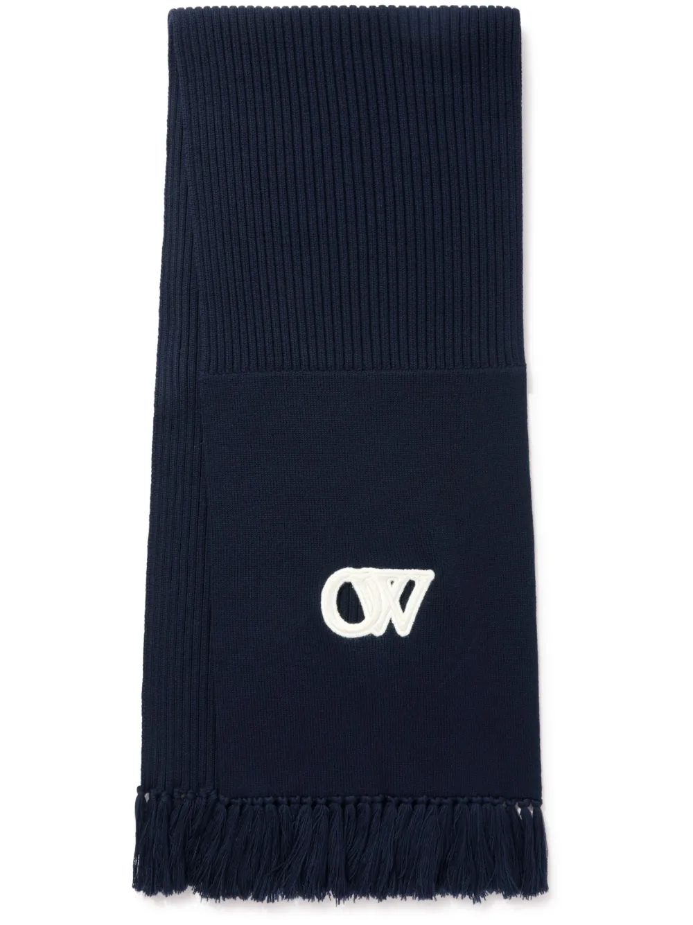 

Шерстяной шарф с логотипом OW OFF-WHITE, черный