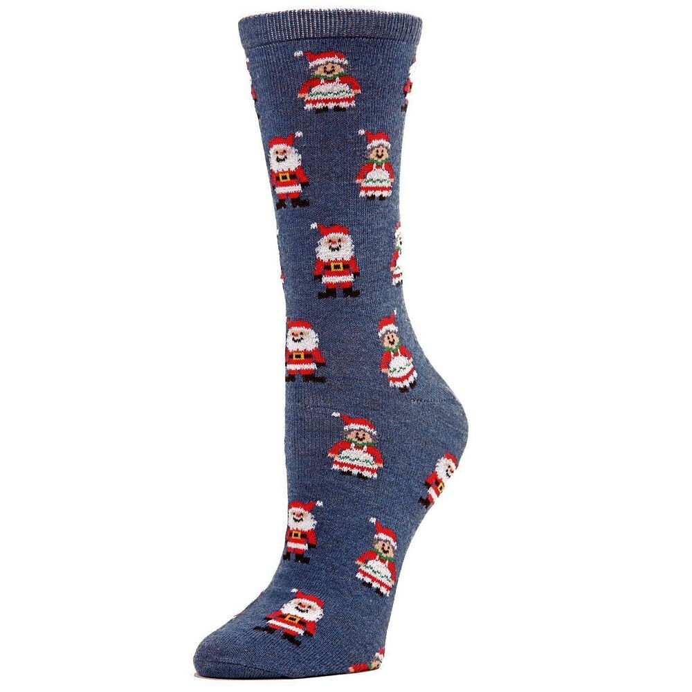 

Женские носки Mr. & Mrs. Claus Holiday Crew MeMoi, цвет Denim Heather