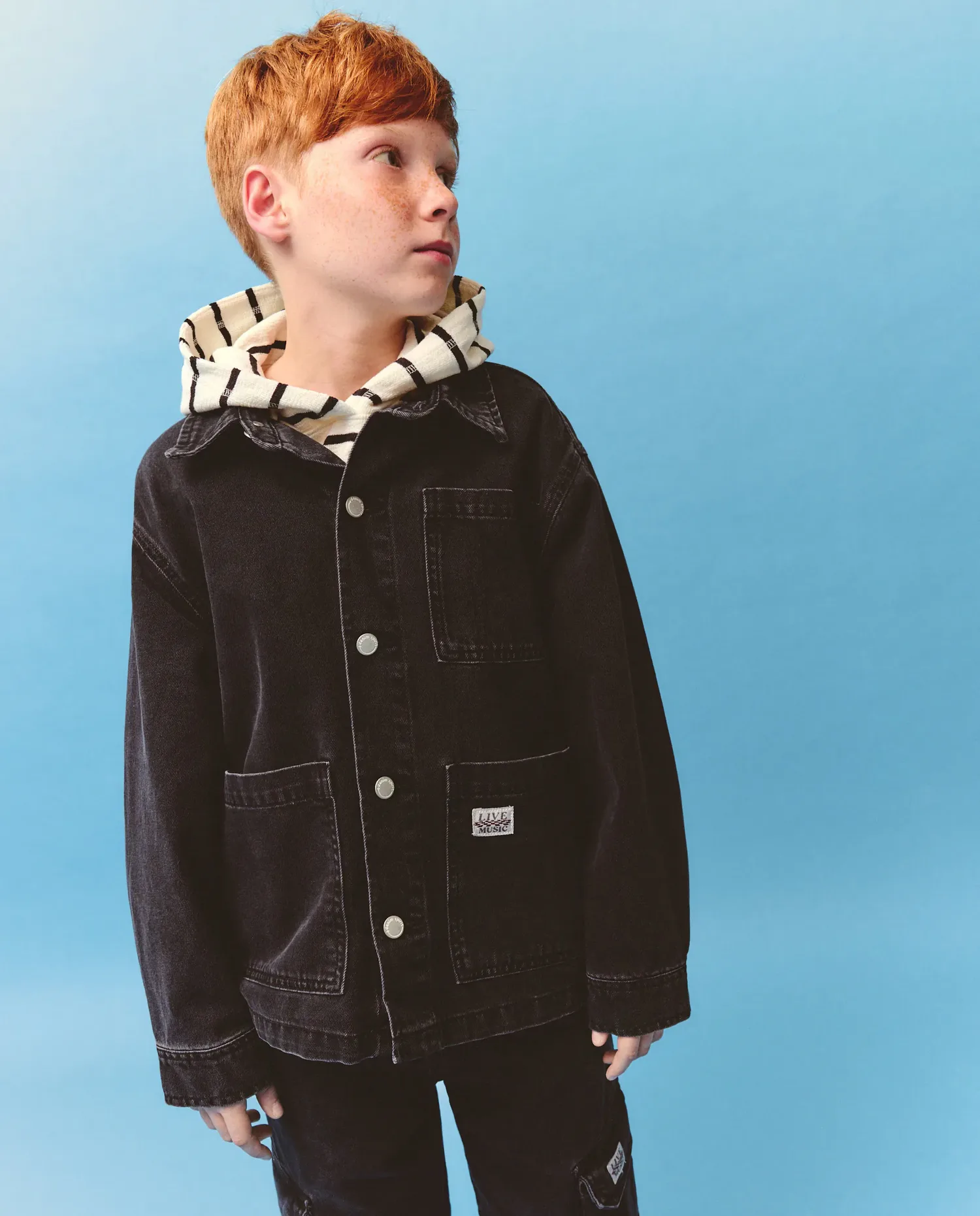 Джинсовая рубашка с длинным рукавом и карманами для мальчика Kids El Corte Inglés, серый