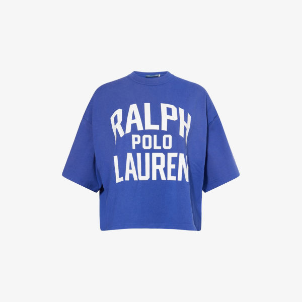 

Футболка свободного кроя из хлопкового джерси с принтом логотипа Polo Ralph Lauren, синий