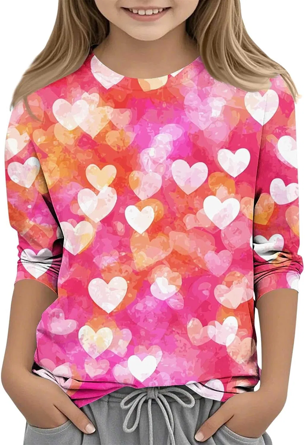 Детская футболка с любовной графикой, Zzalalana, Hot Pink