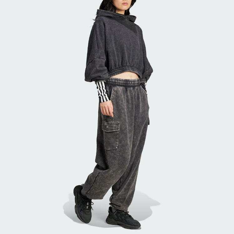 Adidas Originals Потертые кислотные джоггеры вязаные спортивные штаны women's black — фото 4