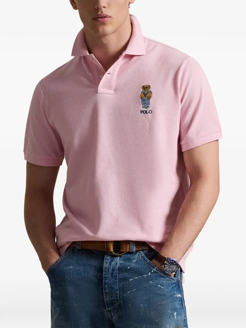Рубашка-поло с логотипом Polo Bear Polo Ralph Lauren, розовый — фото 3