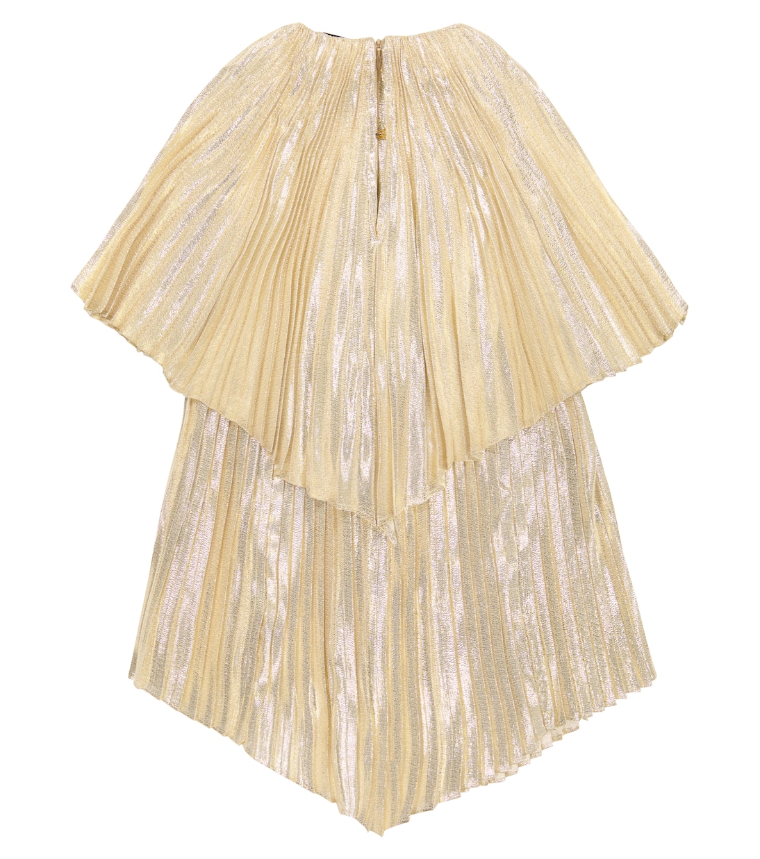 Мини-платье из плиссированного смесового шелка ламе Stella McCartney Kids, золотой — фото 4