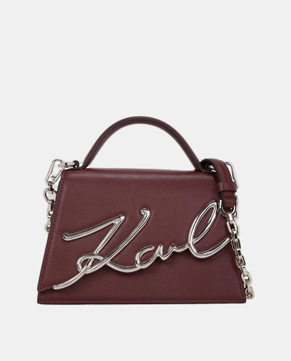 

Средняя кожаная сумка через плечо с клапаном Karl Lagerfeld, гранатовый