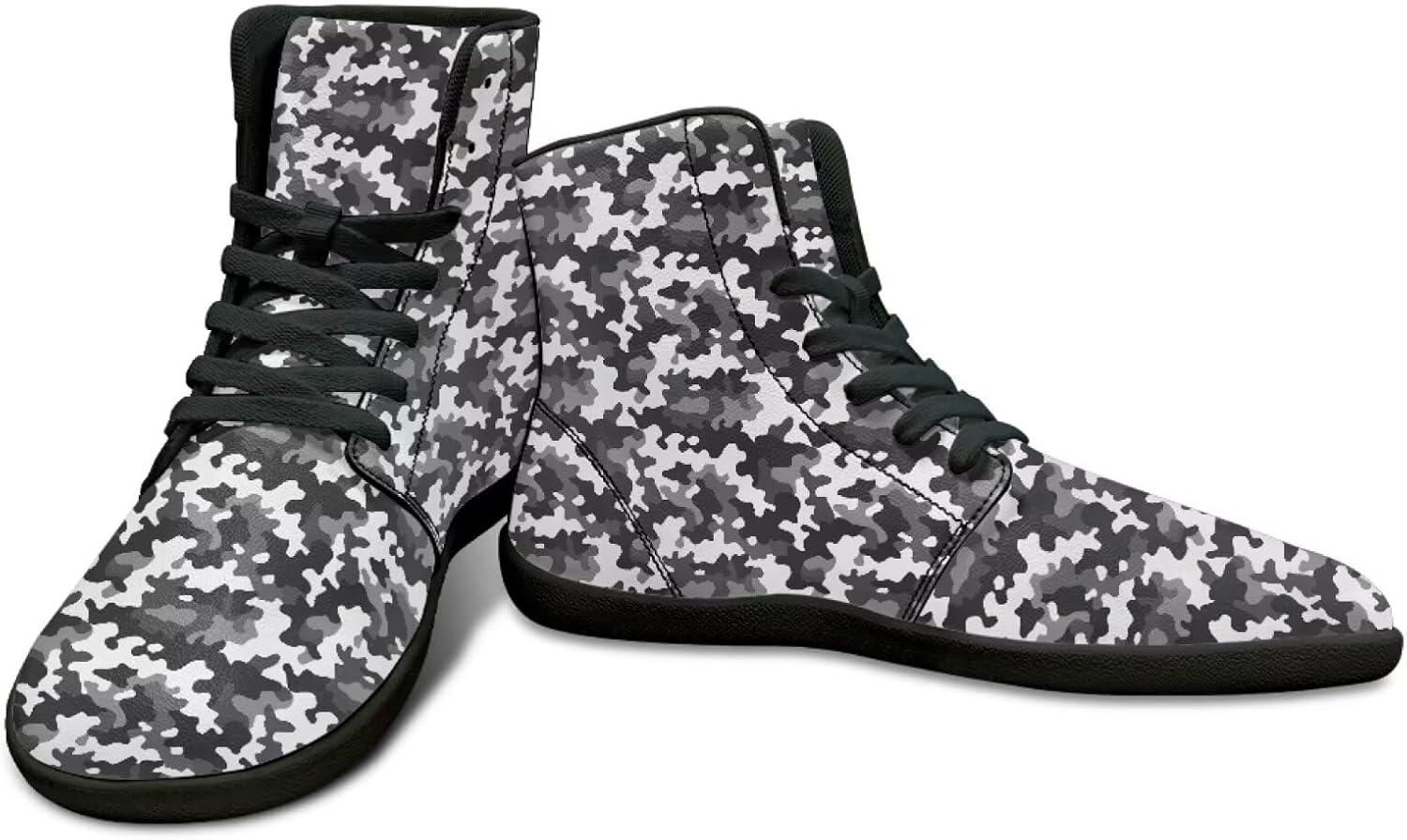 

Высокие кроссовки с камуфляжным дизайном для мужчин - обувь для босоногой ходьбы, ботинки, кроссовки с нулевым перепадом Watdotory, черный/серый