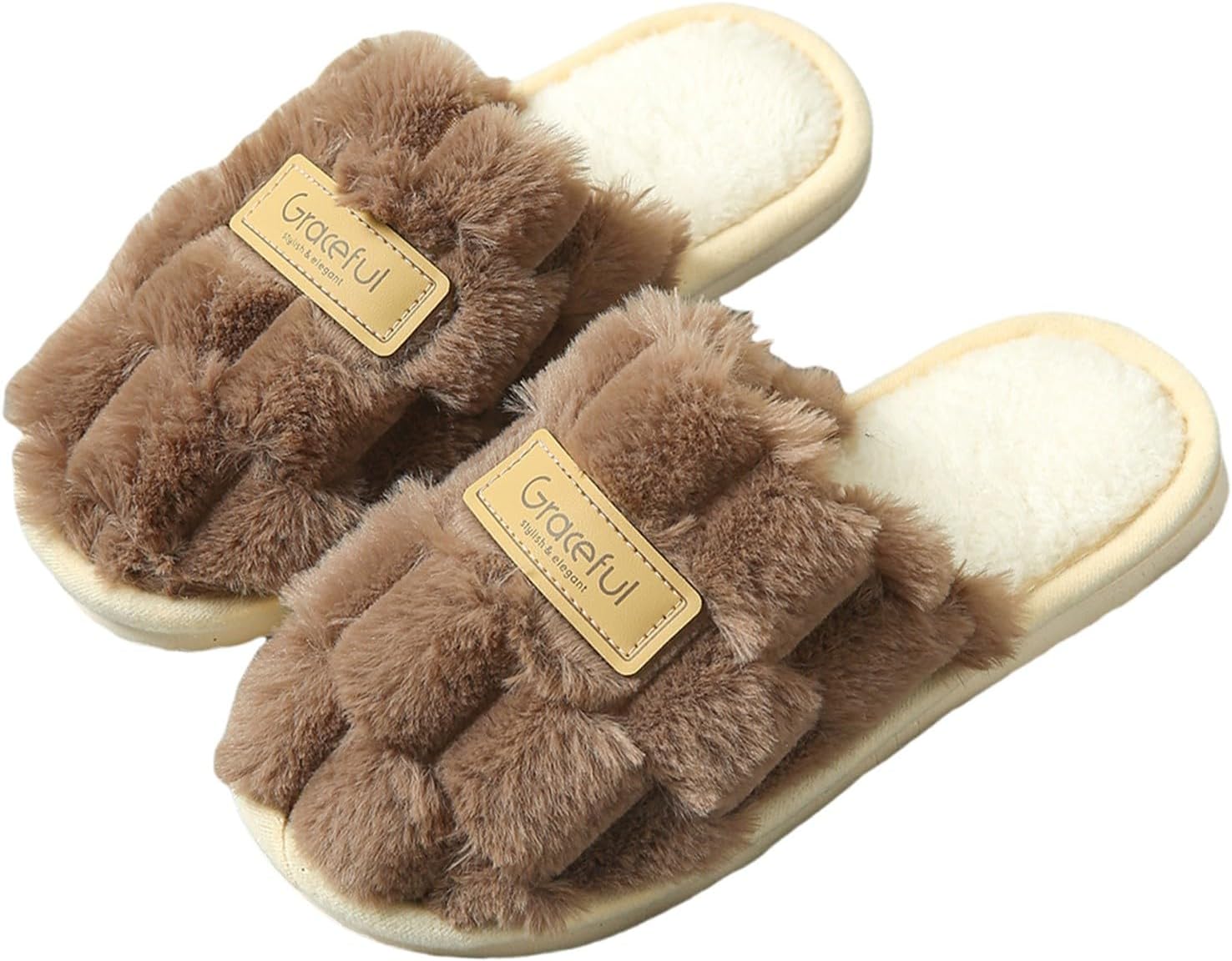 

Женские тапочки Комфорт Против скольжения Зимние с эффектом памяти Легкие домашние тапочки для женщин и мужчин Generic, Coffee