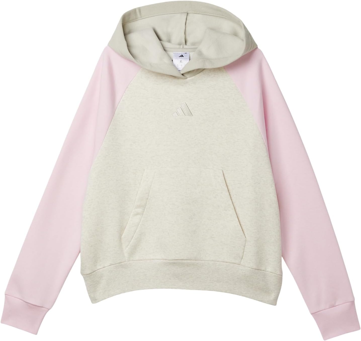 

Пуловер adidas Kids Colorblock Fleece Hooded Pullover, цвет Oatmeal Heather