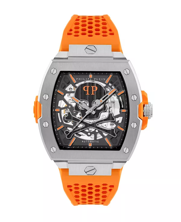 

Мужские серебряные часы из нержавеющей стали, 44 мм Philipp Plein, orange
