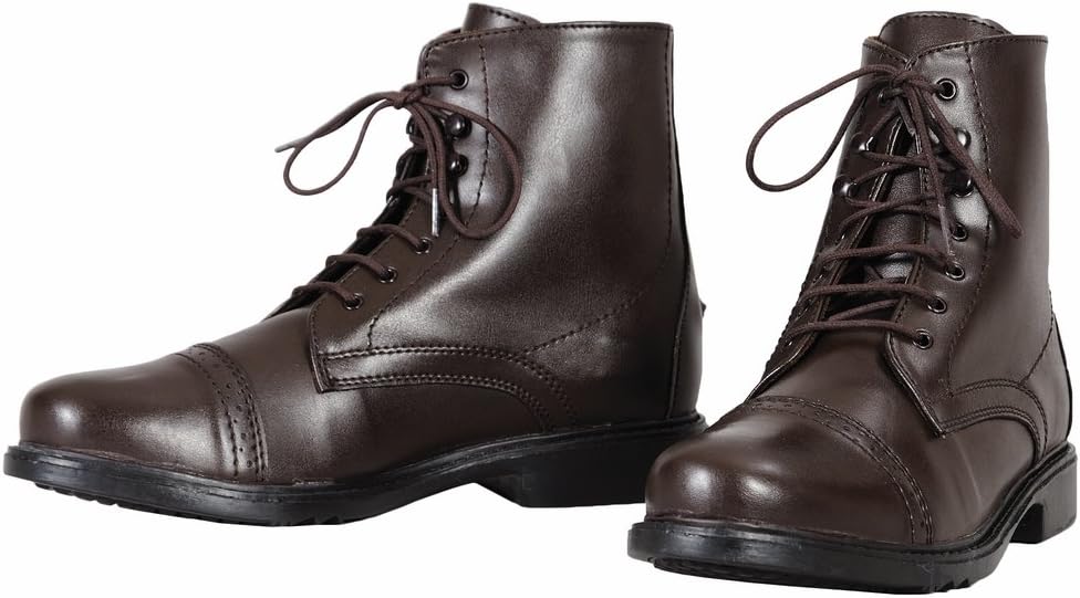 

Женские начальные сапоги для верховой езды TuffRider с шнуровкой, Прочные, водоотталкивающие сапоги для верховой езды, легко очищаются, Mocha