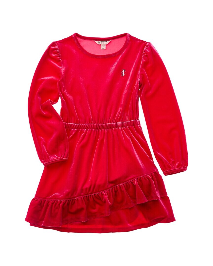 

Велюровое платье Juicy Couture с рюшами и подолом, розовый