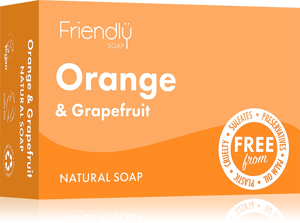 

Натуральное мыло апельсин и грейпфрут натуральное мыло Friendly Soap, 95 гр