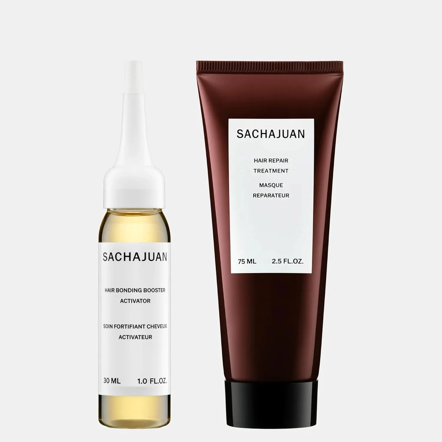 Набор для восстановления волос SachaJuan Hair Bonding Booster | Интенсивное лечение для восстановления поврежденных волос | Уменьшает пушистость и укрепляет пряди | Лечение Repair 2,5 унции + Booster 1 унция — фото 2