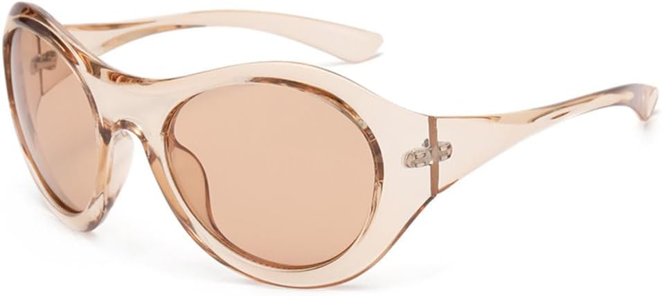 

Солнцезащитные очки LVTFCO в стиле ретро, ​​овальные, женские и мужские, винтажные, для рыбалки, с черной оправой и линзами, для вождения, с защитой от УФ-излучения UV400, Clear Brown