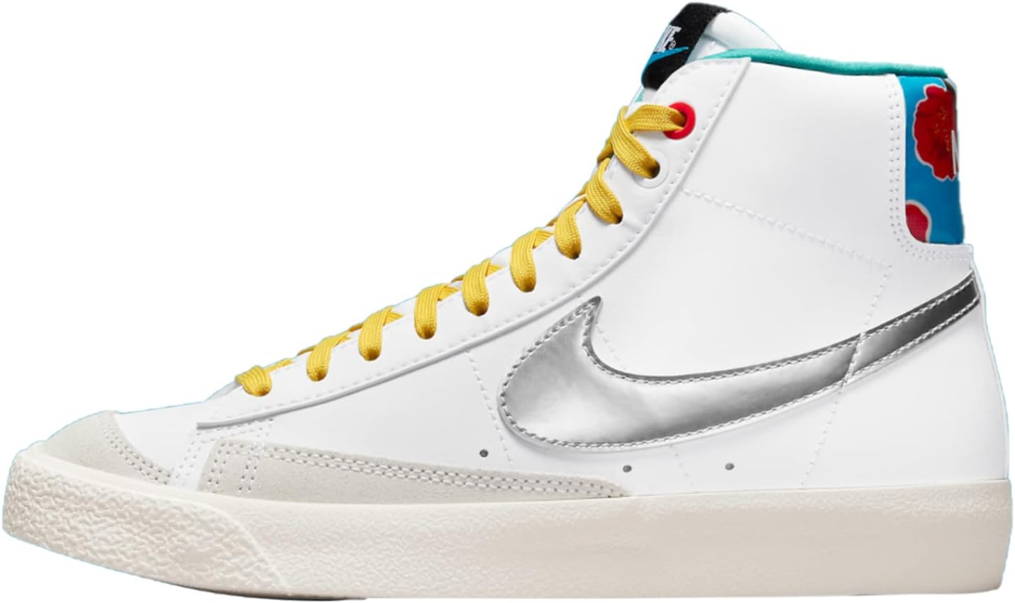 

Кроссовки Nike Kids' Blazer Mid '77, белый/желтый/бирюзовый/ярко-желтый