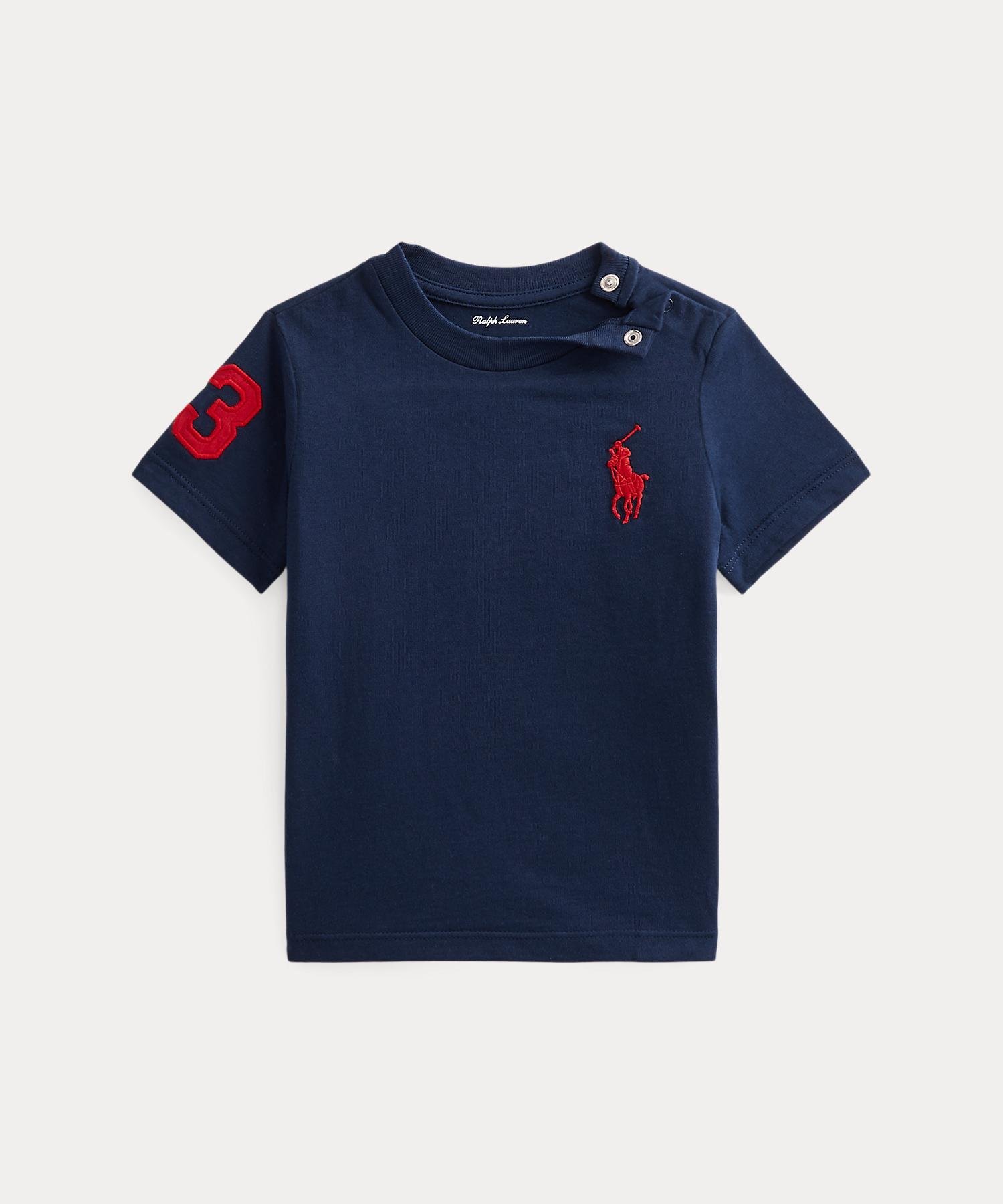 Детская большая Пони Хлопковая Трикотажная Футболка Polo Ralph Lauren, 410 Navy