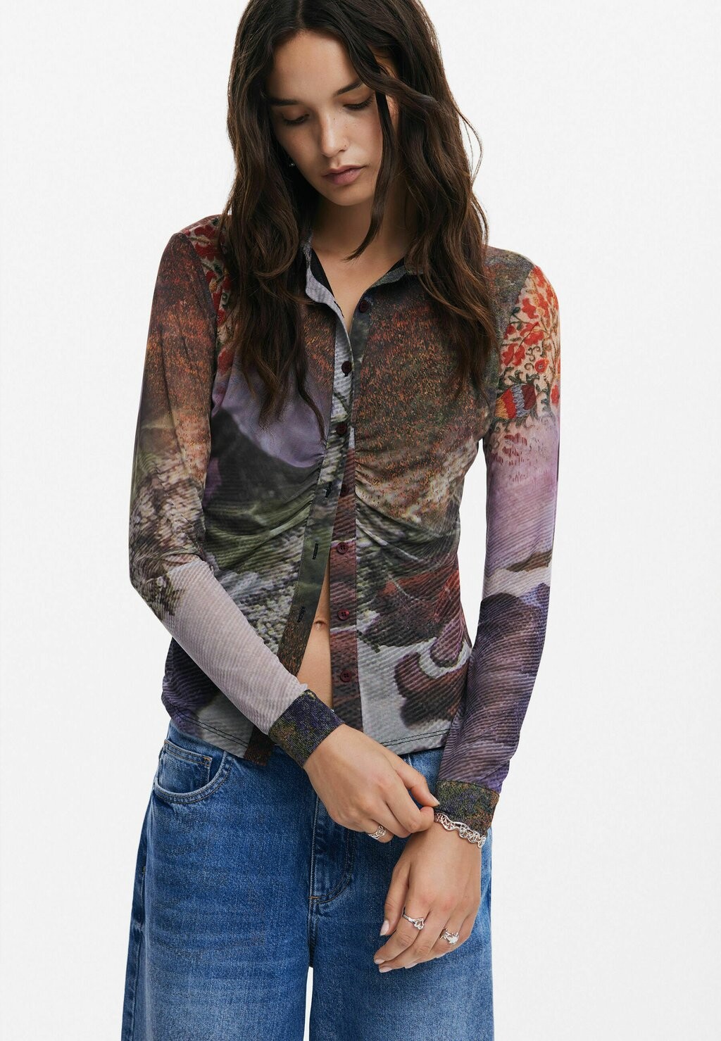 

Блузка на пуговицах LONG-SLEEVE Desigual, мультиколор