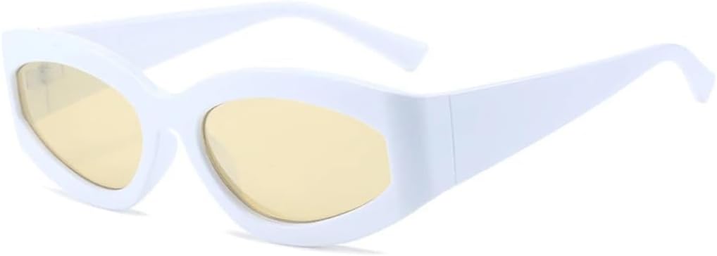 

Солнцезащитные очки «кошачий глаз» для женщин с градиентными зеркальными линзами, защита от УФ-излучения UV400, ретро-стиль, овальные линзы. Модные мужские солнцезащитные очки UATXTAU, White Light Yellow