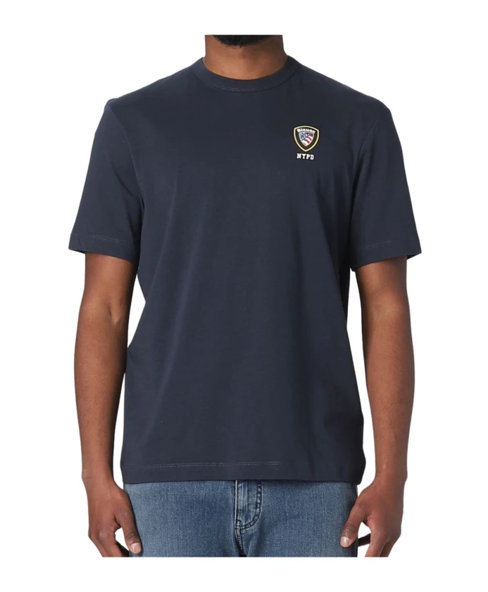 

Хлопковая футболка с логотипом NYPD Blauer, синий