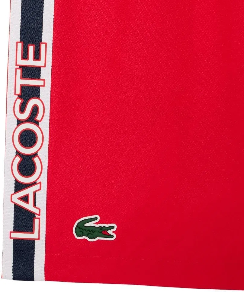 Шорты Lacoste мужские с логотипом и полосками, спортивные, из переработанного полиэстера, синий — фото 4