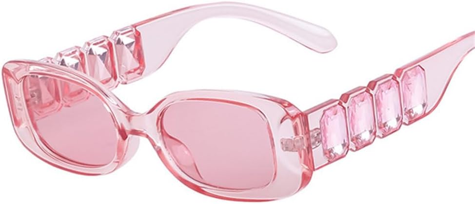 

Прямоугольные роскошные солнцезащитные очки с бриллиантами для женщин и мужчин, винтажные солнцезащитные очки для женщин, очки с защитой от УФ-излучения UV400 TYUVIVO, C8 Pink