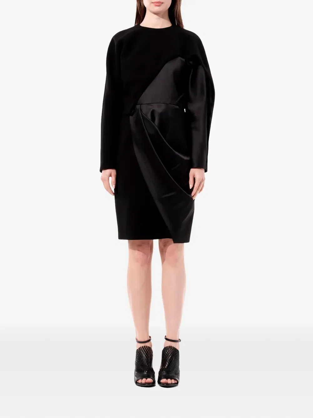 Платье с драпированными панелями Balenciaga, черный