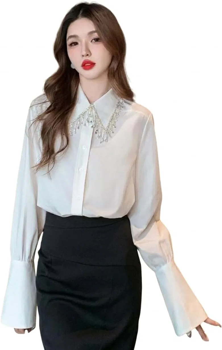 Блуза, белая, Bell Sleeve