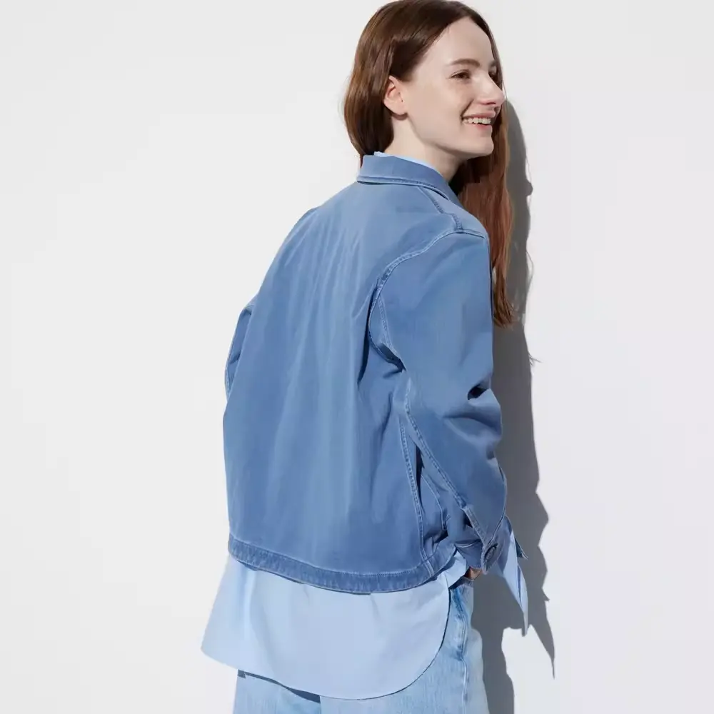 UNIQLO Женская куртка розово-голубая, Pink Blue — фото 4