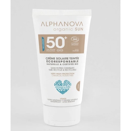 

Солнцезащитный крем SPF50+ Nude Tinted Cream без отдушек, органический, 50 г Alphanova