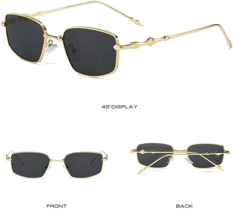 

Солнцезащитные очки с металлической оправой, защищающие от синего света, с нестандартной формой, винтажным дизайном и защитой от УФ-излучения UV400 KTUCN, Gold-green