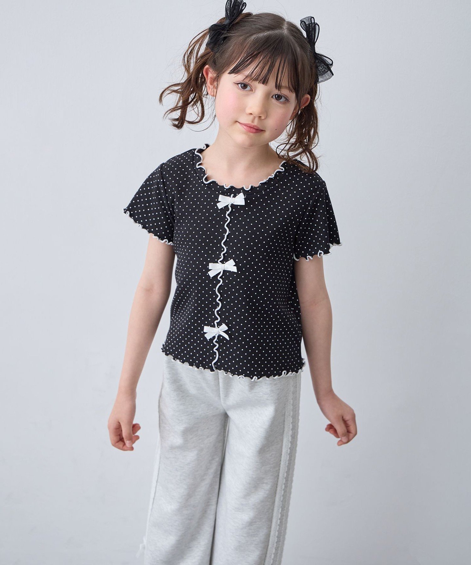Футболка с коротким рукавом Dot x Ribbon ANY KIDS, Black [505]