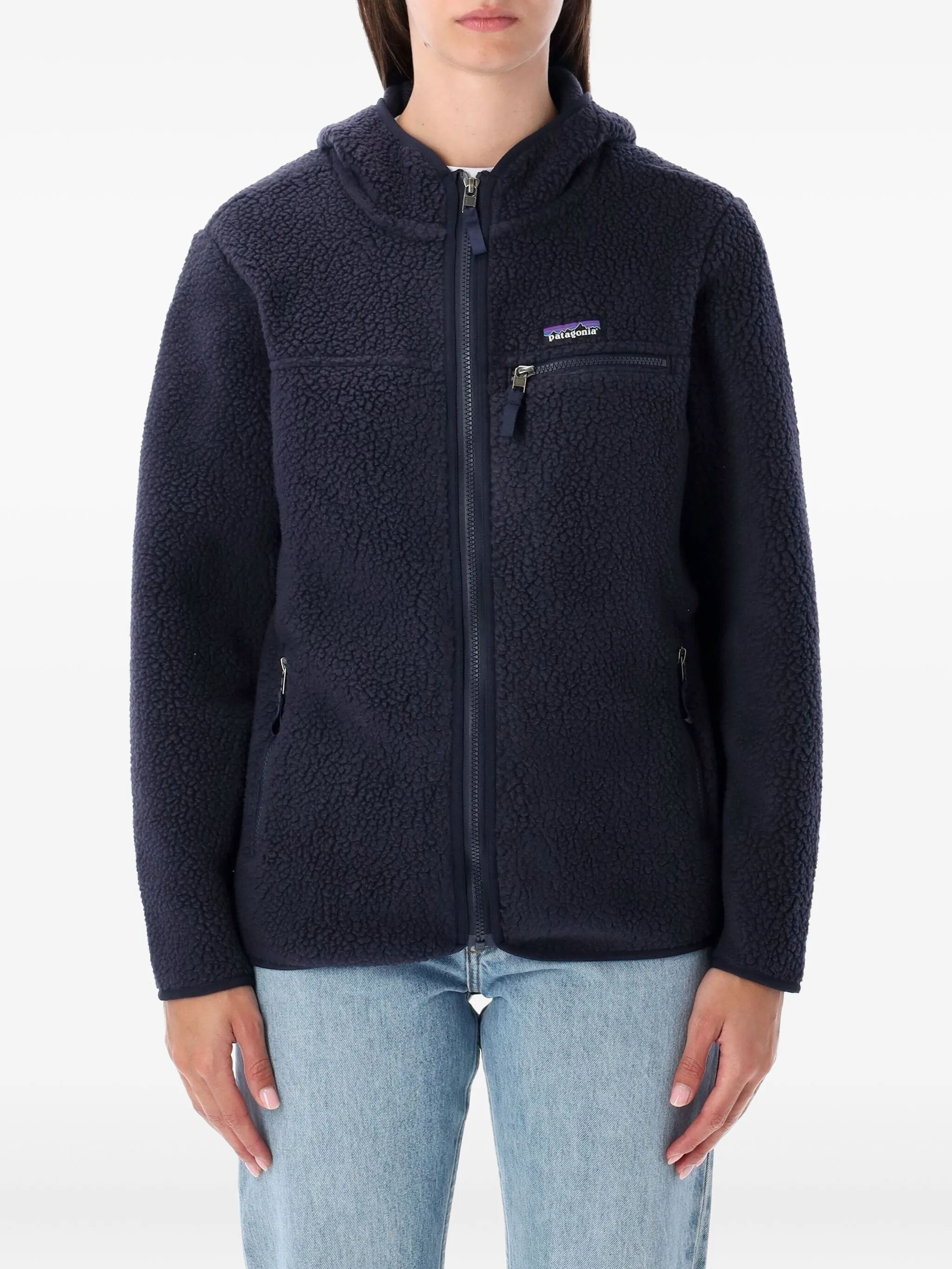 

Фактурная куртка с капюшоном Patagonia, синий