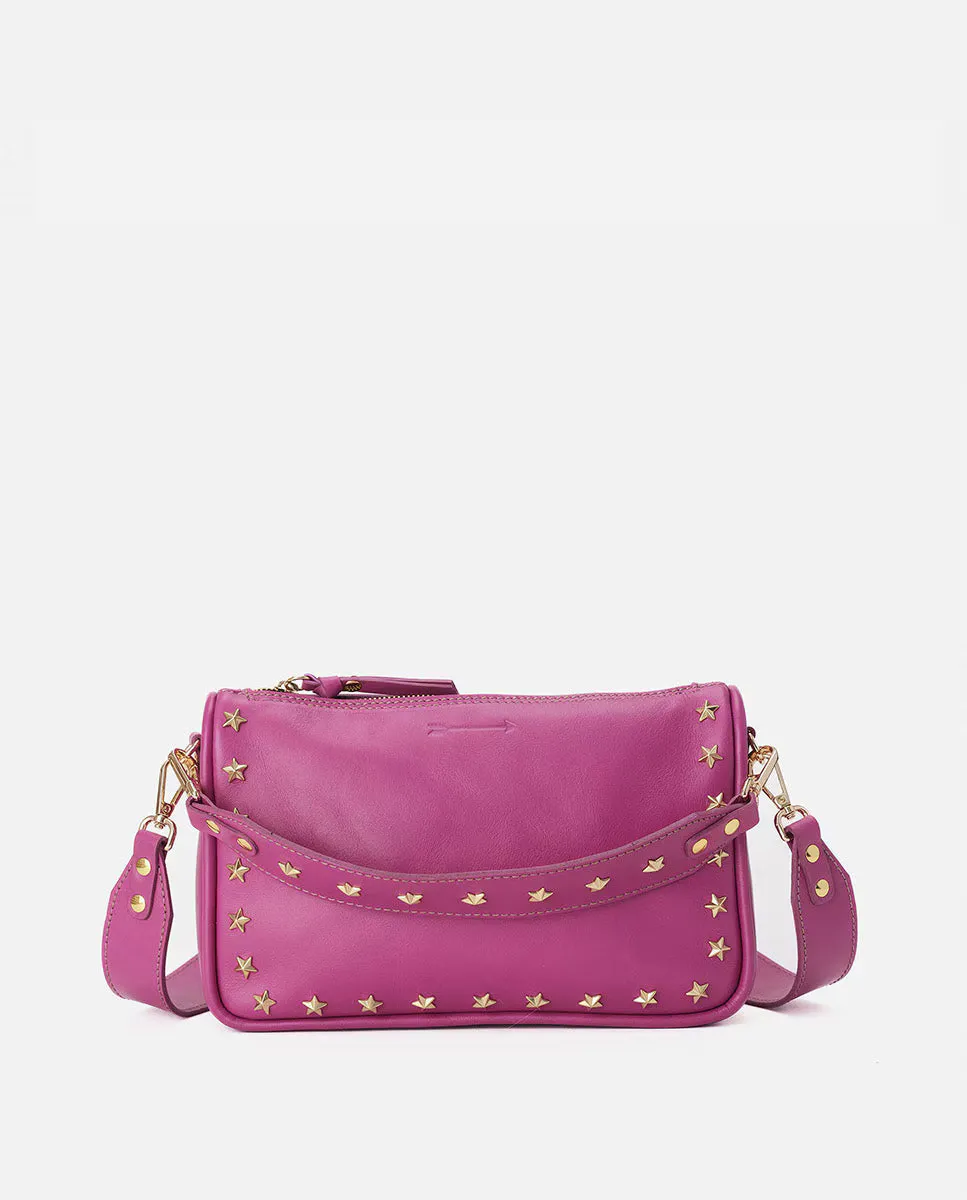 

Женская сумка Sandy Stars из кожи среднего размера с застежкой-молнией Mercules, фуксия