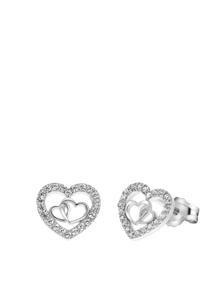 

Lucardi Серьги в форме сердца из серебра 925 пробы