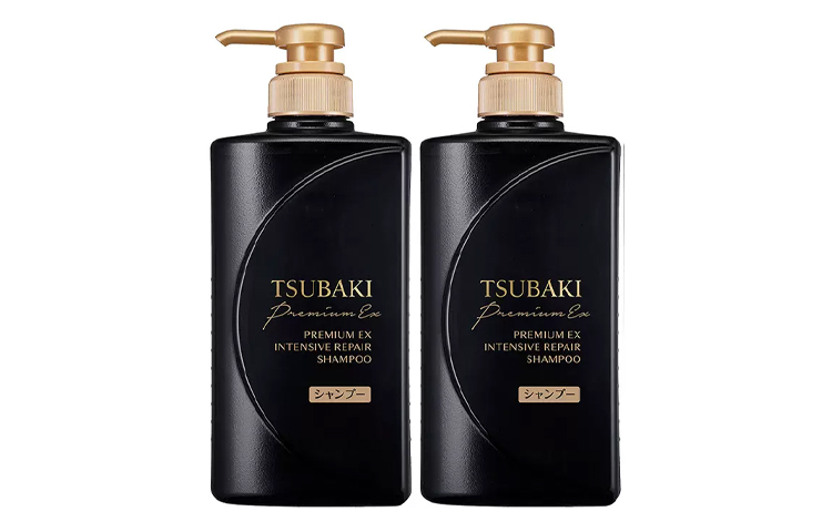 TSUBAKI Черный светящийся флакон успокаивающий supreme luxury care шампунь для восстановления и ухода за поврежденными волосами 490мл*2 — фото 2