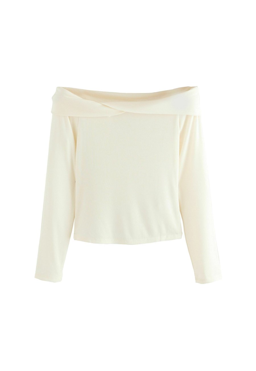 

Топ Next REGULAR FIT-OFF-THE-SHOULDER TWIST, Ecru/Beige