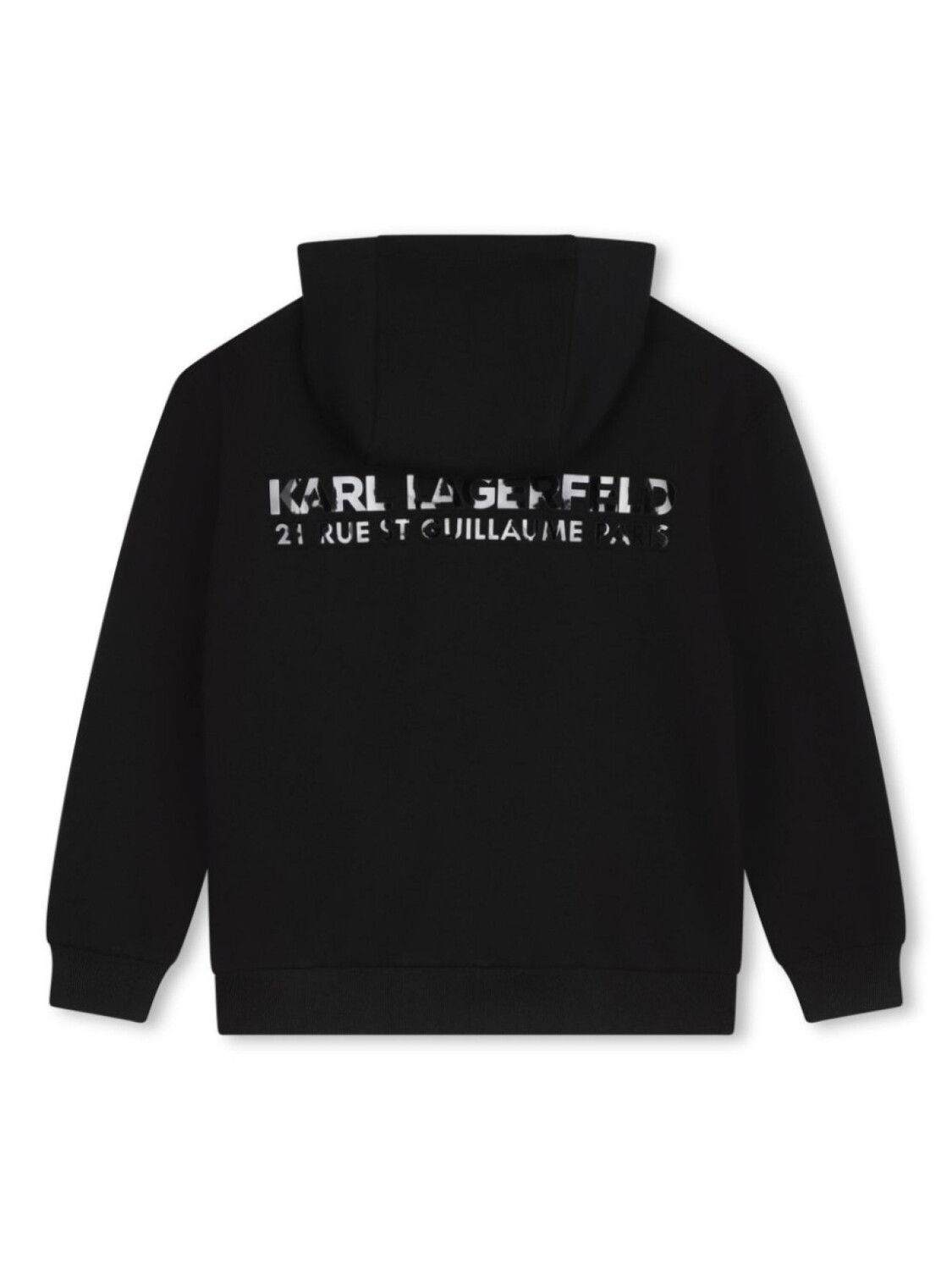 

Karl Lagerfeld Kids худи на молнии с тисненым логотипом, черный